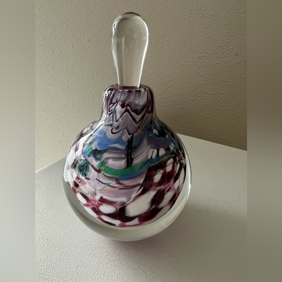 Art Glass Decanter Signed Peter Patterson 92 | Multicolor Swirl | Collectible. - Picture 2 of 8